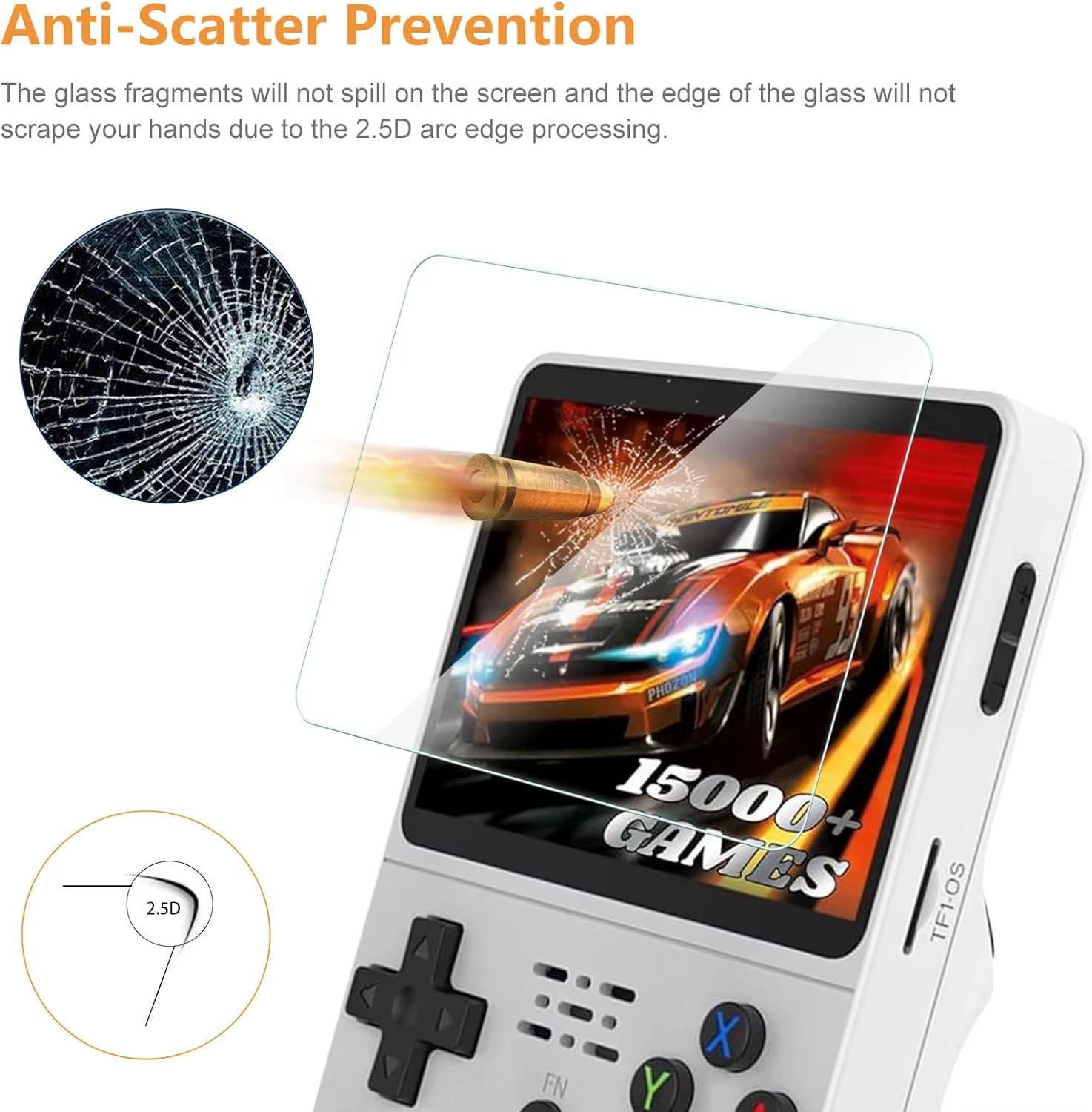 4 in 1 Storage Case Game Console Travel Carrying Bag Screen Protectors Tempered Glass Film for R36S R36MAX K36 Accessories