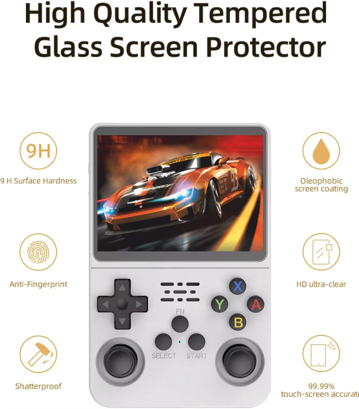 4 in 1 Storage Case Game Console Travel Carrying Bag Screen Protectors Tempered Glass Film for R36S R36MAX K36 Accessories